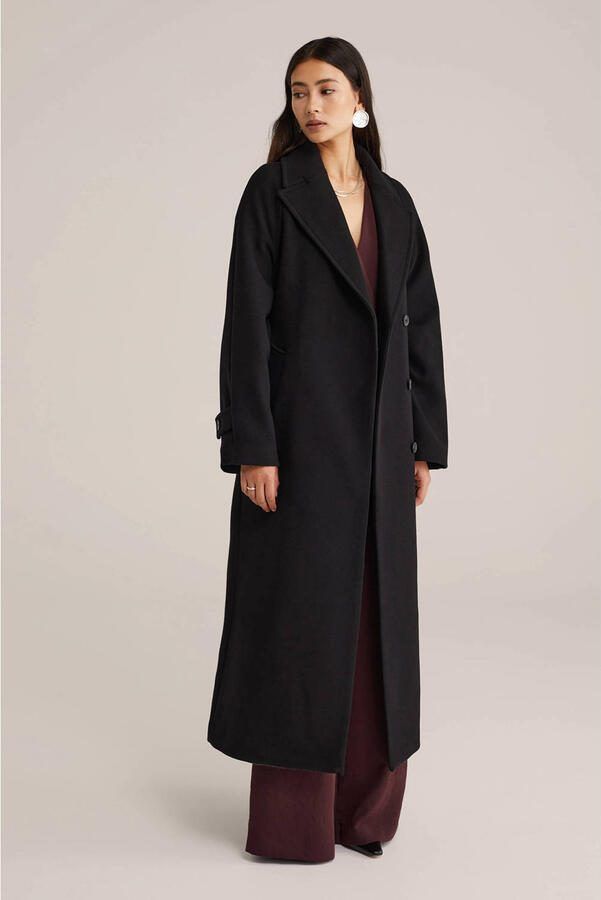 WE Fashion WE STUDIO wollen manteljas zwart