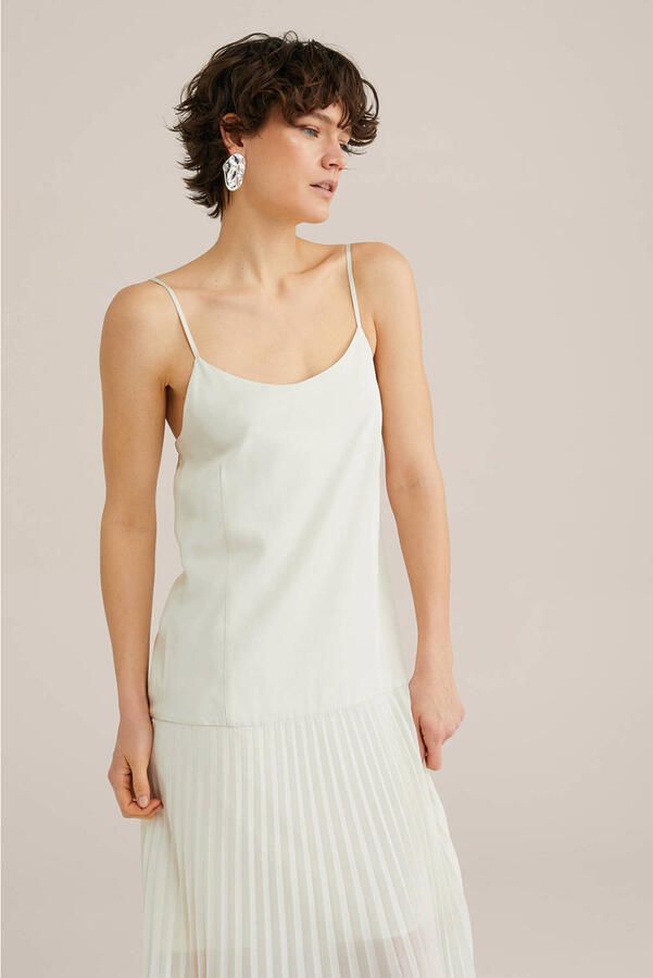 WE Fashion WE STUDIO zomerjurk ecru
