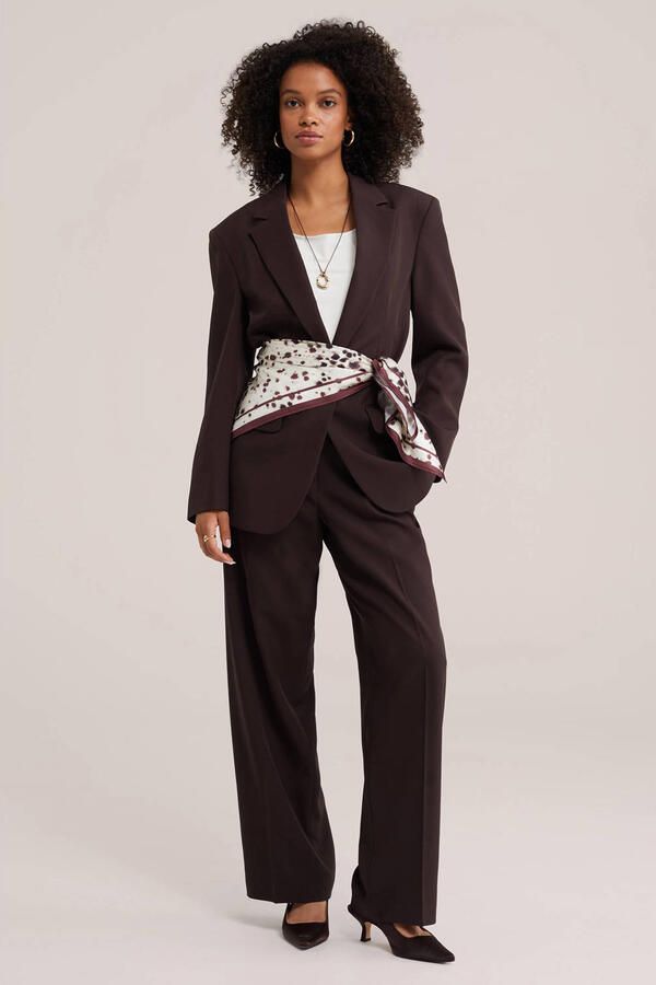 WE Fashion wide leg broek bruin - Foto 3