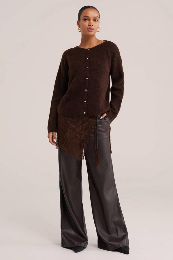 WE Fashion wide leg broek bruin - Foto 2