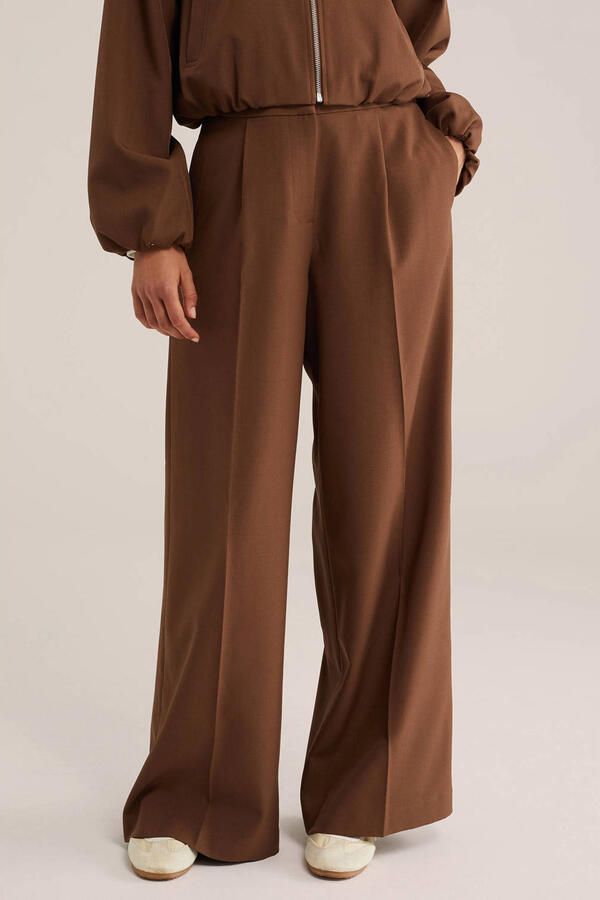 WE Fashion wide leg broek camel - Foto 2