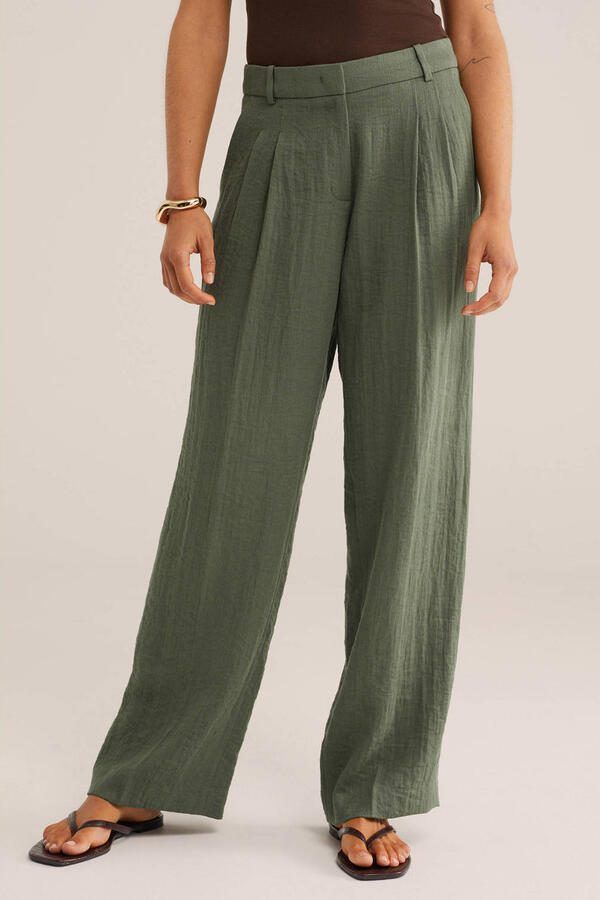 WE Fashion wide leg broek groen