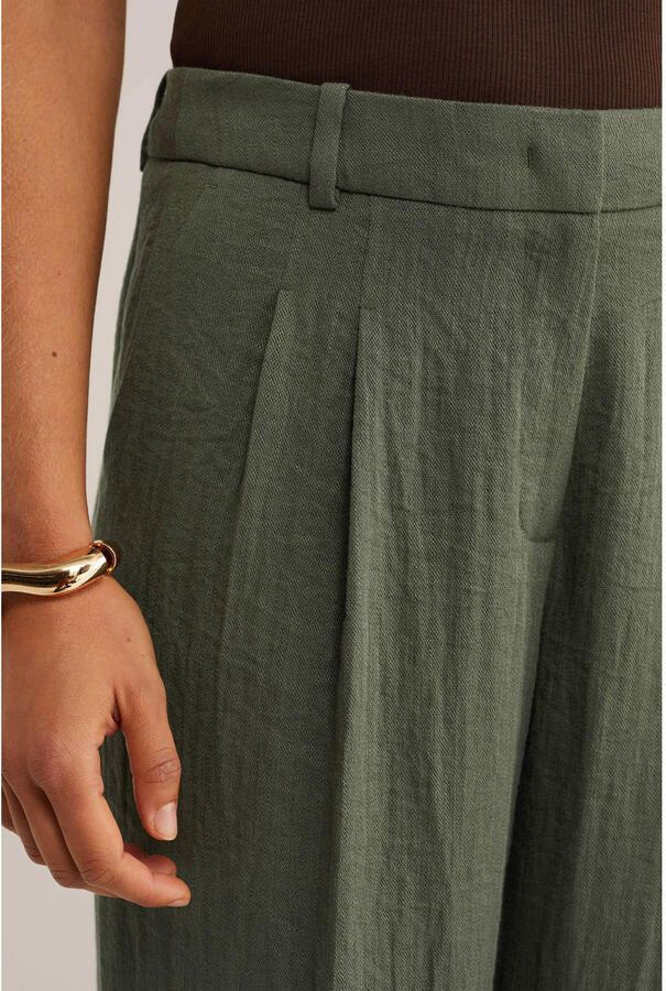 WE Fashion wide leg broek groen - Foto 2