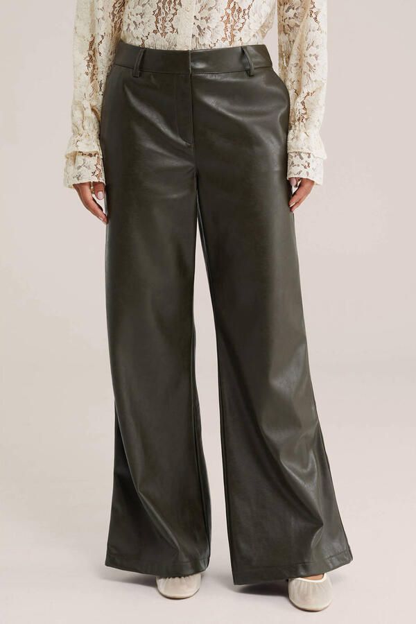 WE Fashion wide leg broek groen