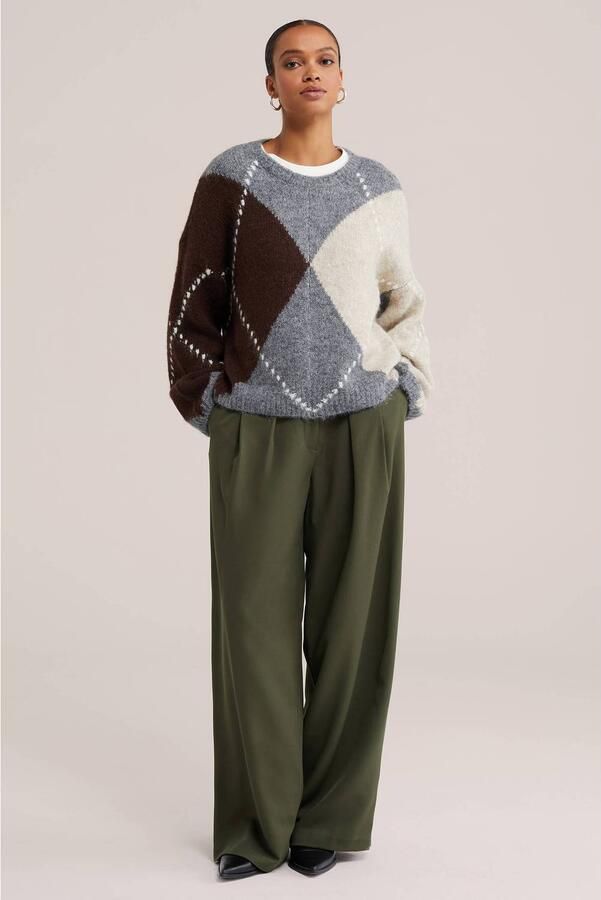WE Fashion wide leg broek groen