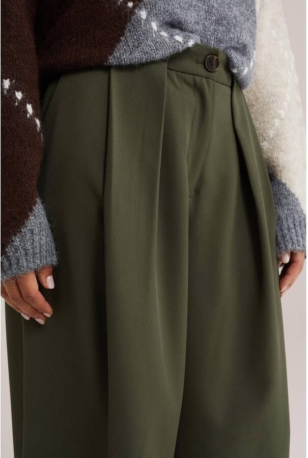 WE Fashion wide leg broek groen - Foto 2