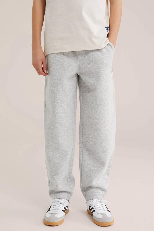 WE Fashion wide leg casual broek lichtgrijs