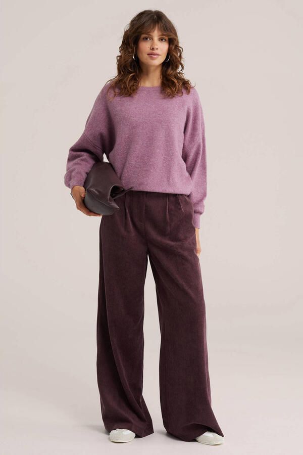 WE Fashion wide leg corduroy broek aubergine - Foto 3