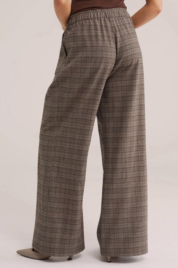 WE Fashion wide leg geruite broek bruin - Foto 2