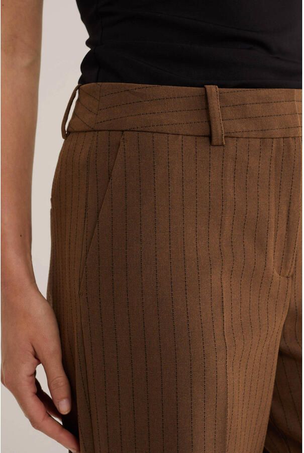 WE Fashion wide leg gestreepte broek bruin - Foto 2