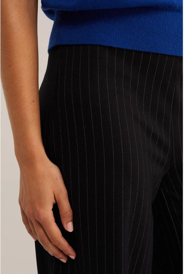 WE Fashion wide leg gestreepte broek zwart - Foto 2