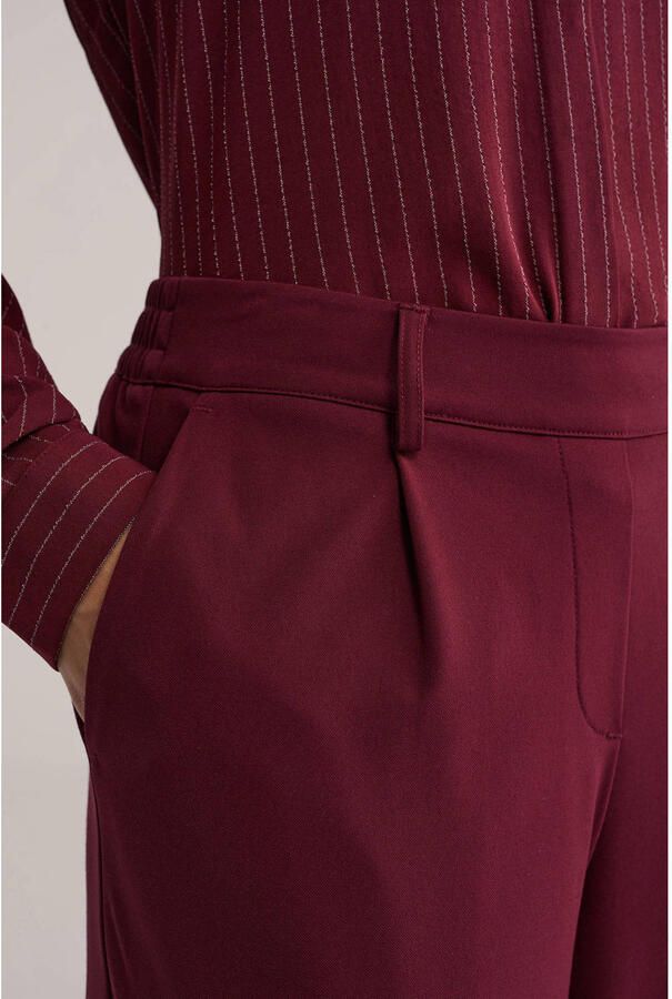 WE Fashion wide leg high waist broek donkerrood - Foto 2