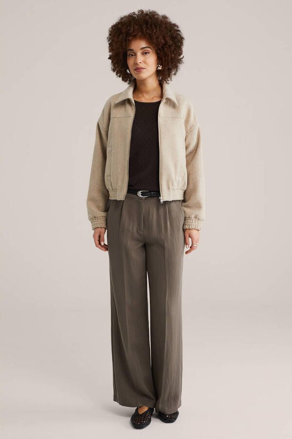 WE Fashion wide leg high waist broek taupe - Foto 3