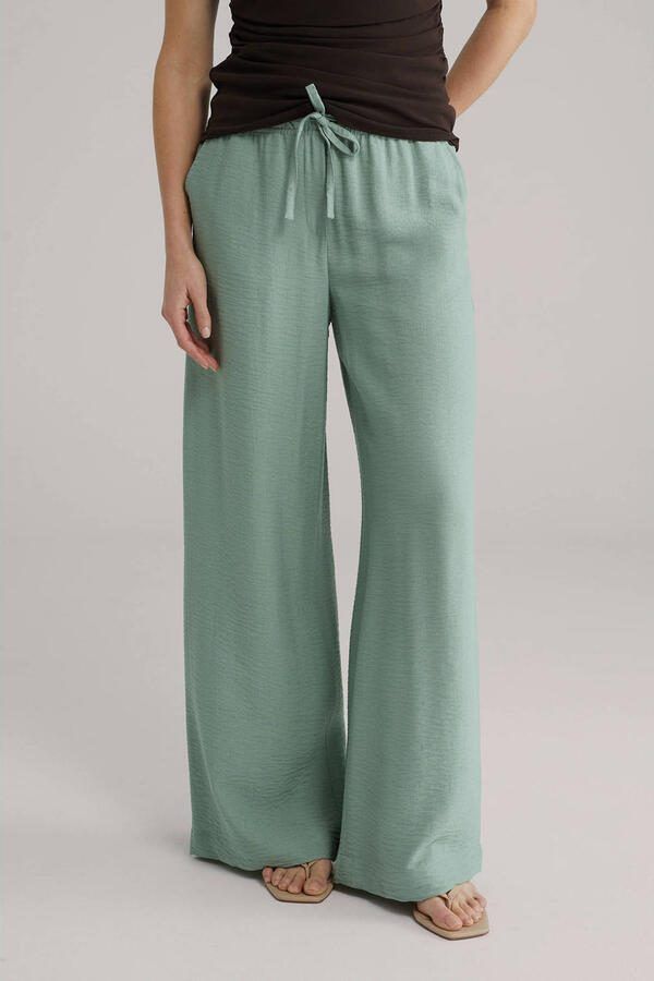 WE Fashion wide leg high waist casual broek lichtgroen