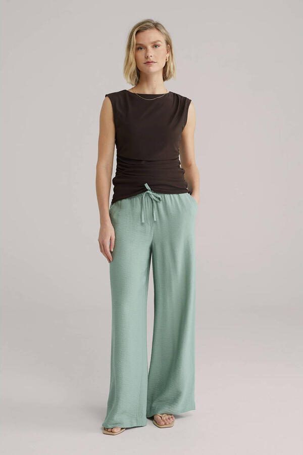 WE Fashion wide leg high waist casual broek lichtgroen - Foto 2