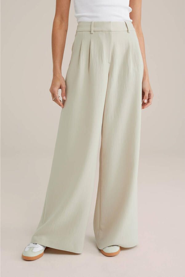 WE Fashion wide leg high waist pantalon beige