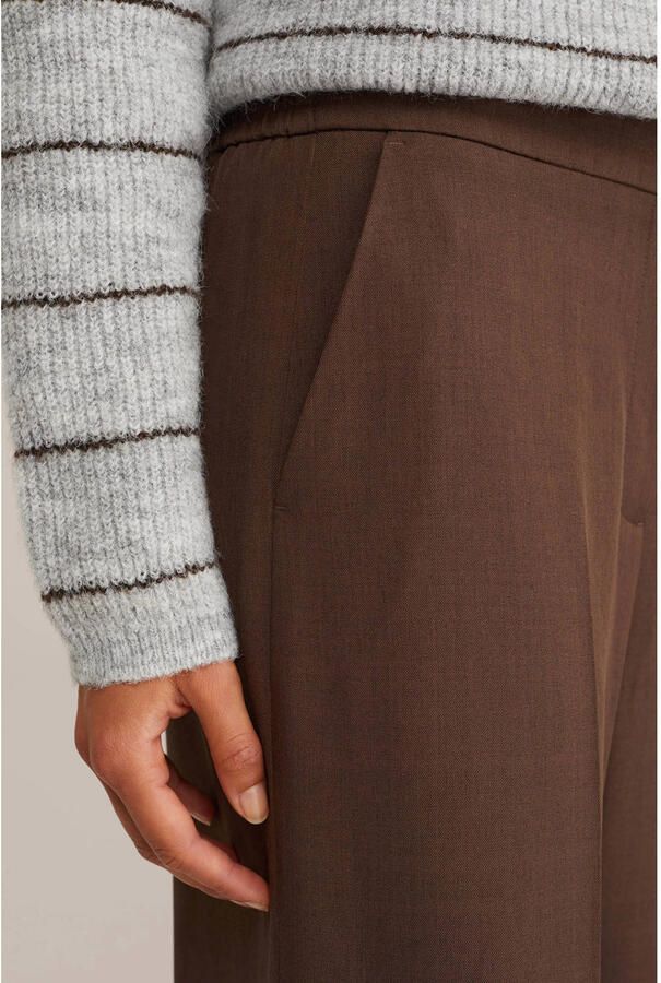 WE Fashion wide leg high waist pantalon donkerbruin - Foto 2