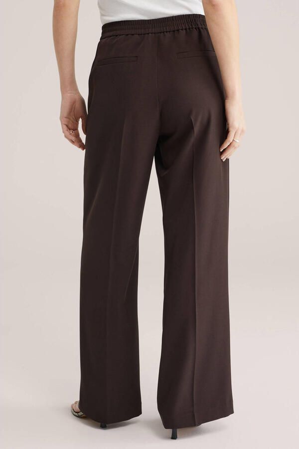 WE Fashion wide leg high waist pantalon donkerbruin - Foto 2