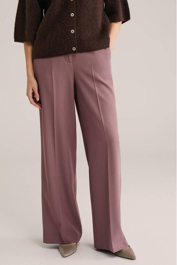 WE Fashion wide leg high waist pantalon oudroze