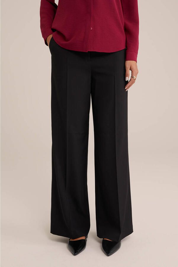 WE Fashion wide leg high waist pantalon zwart - Foto 3