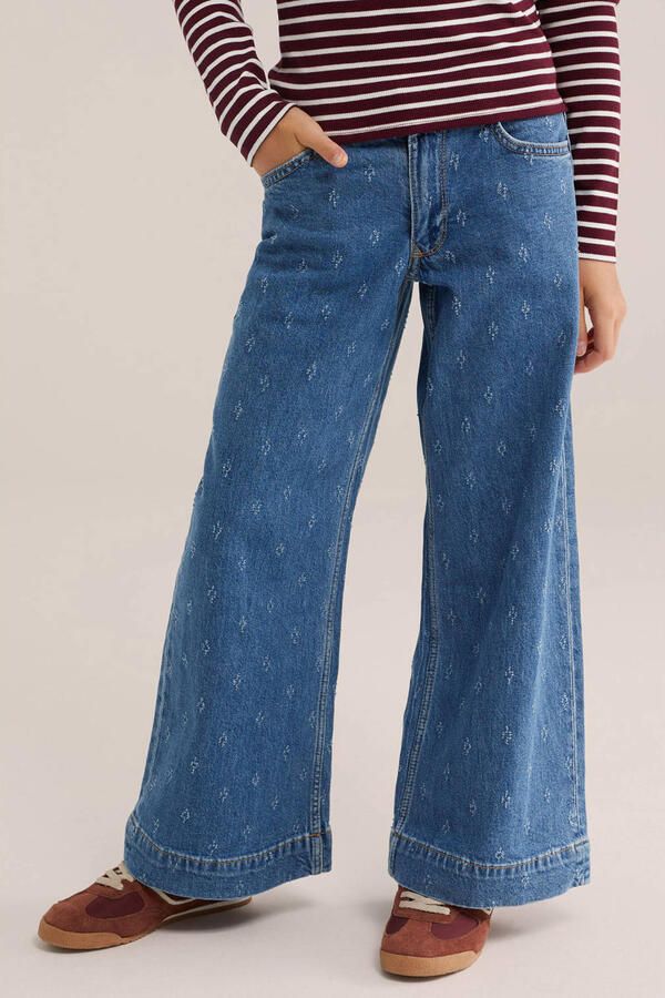 WE Fashion Blue Ridge wide leg jeans blauw