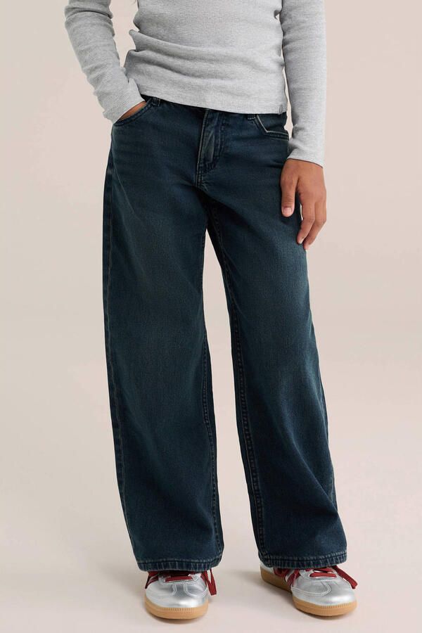 WE Fashion wide leg jeans donkerblauw