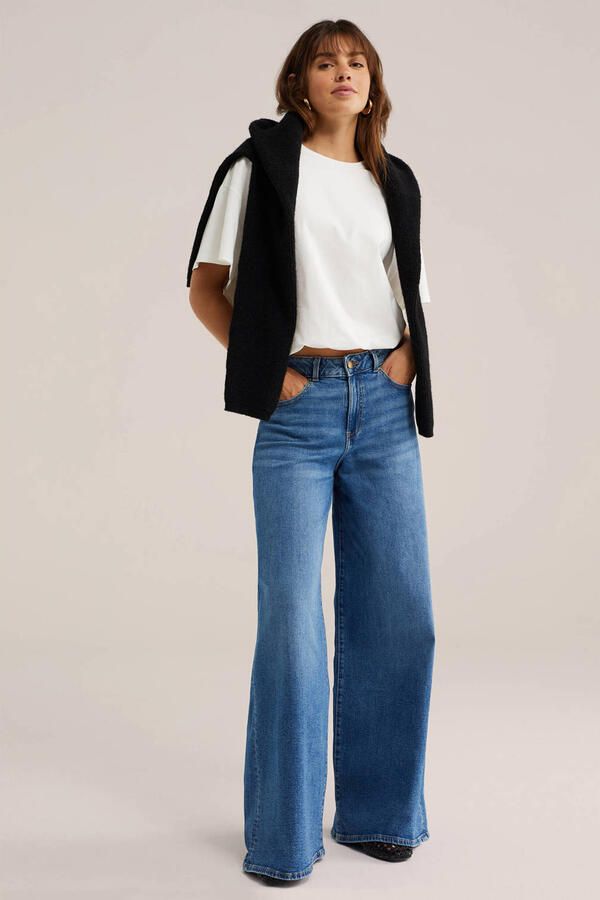 WE Fashion wide leg jeans donkerblauw - Foto 3