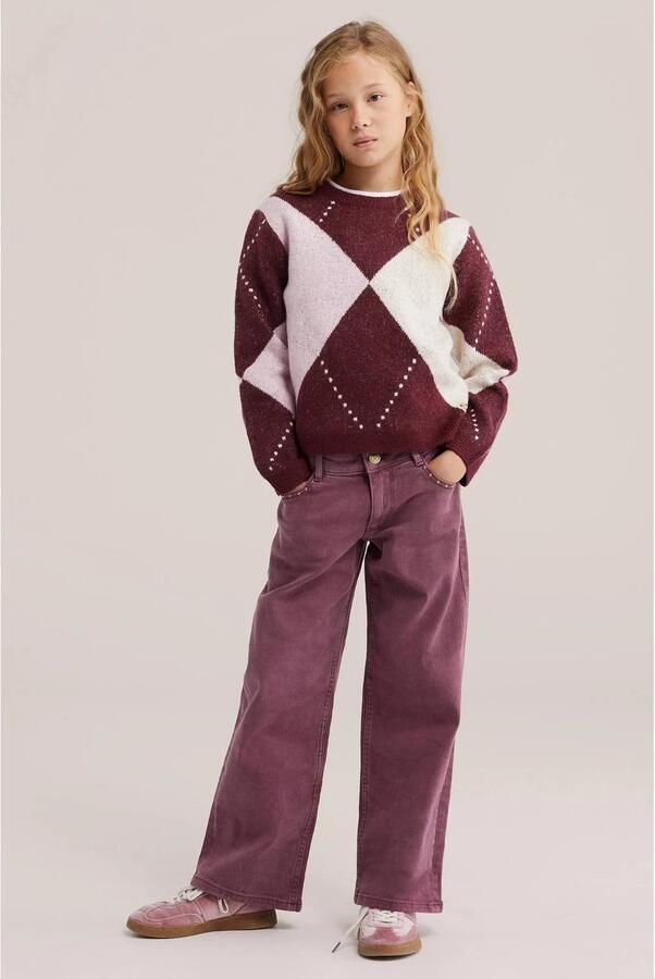 WE Fashion wide leg jeans donkerrood - Foto 2