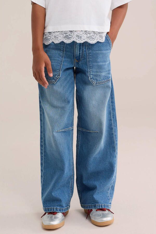 WE Fashion wide leg jeans mediumblauw