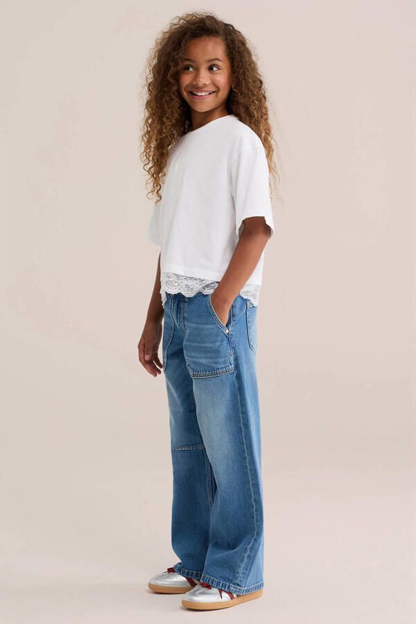 WE Fashion wide leg jeans mediumblauw - Foto 2