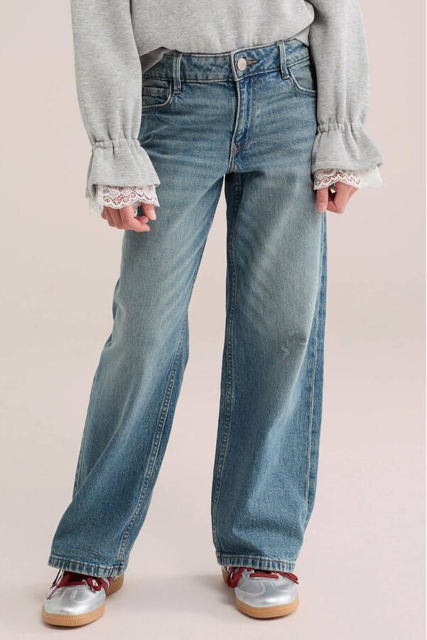 WE Fashion wide leg jeans mediumblauw