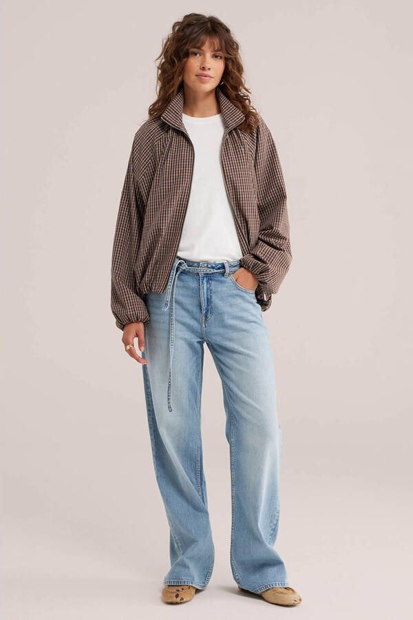 WE Fashion wide leg jeans met ceintuur lichtblauw - Foto 2