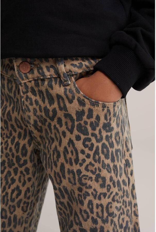 WE Fashion wide leg jeans met dierenprint bruin - Foto 2
