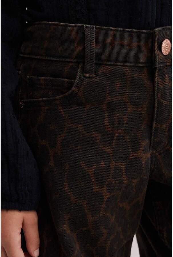 WE Fashion wide leg jeans met panterprint bruin zwart - Foto 2