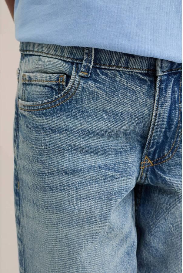 WE Fashion wide leg jeans met slijtage blauw - Foto 2