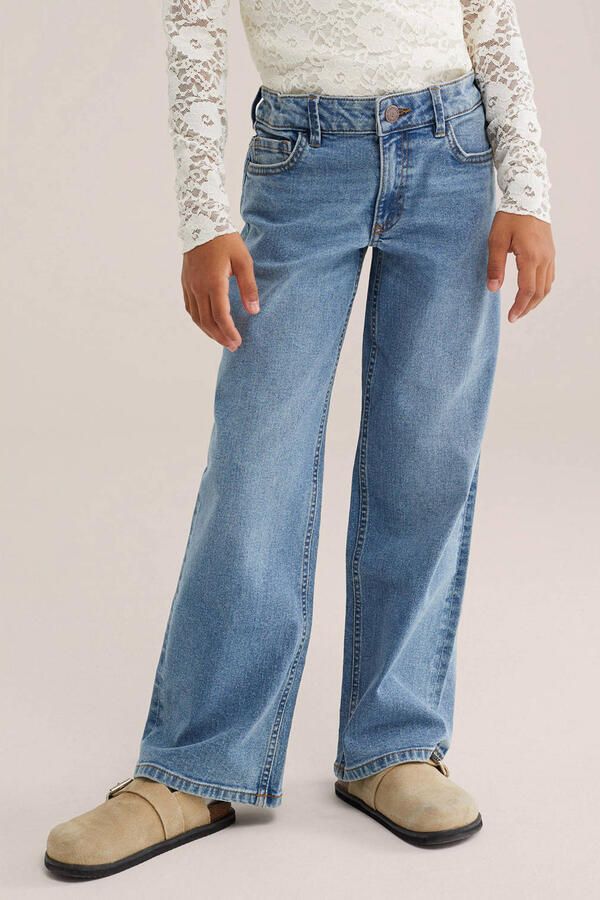 WE Fashion wide leg jeans middelblauw