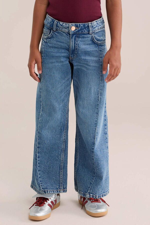 WE Fashion wide leg jeans middelblauw