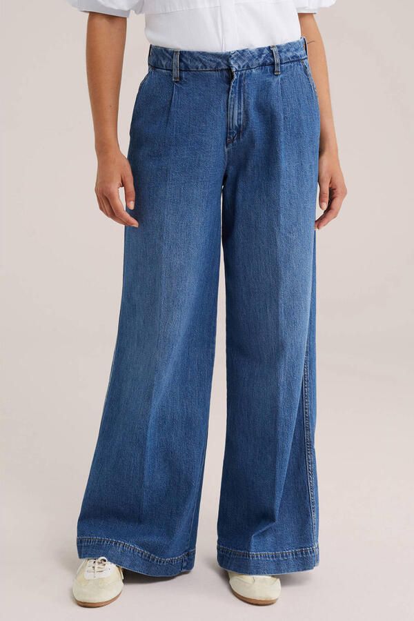 WE Fashion wide leg jeans middelblauw
