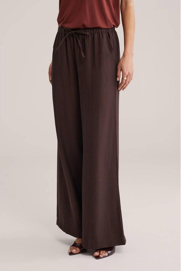WE Fashion wide leg regular waist broek bruin - Foto 2