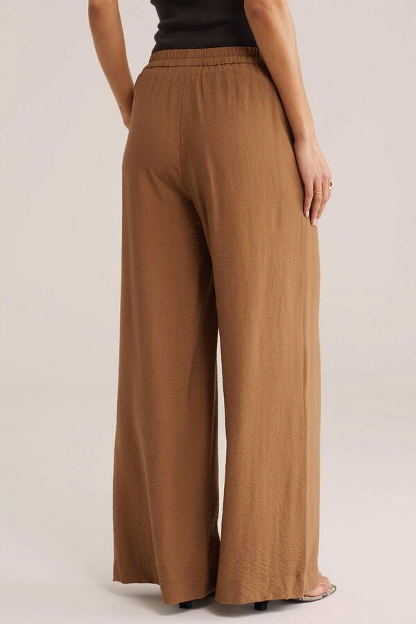 WE Fashion wide leg regular waist broek camel - Foto 2