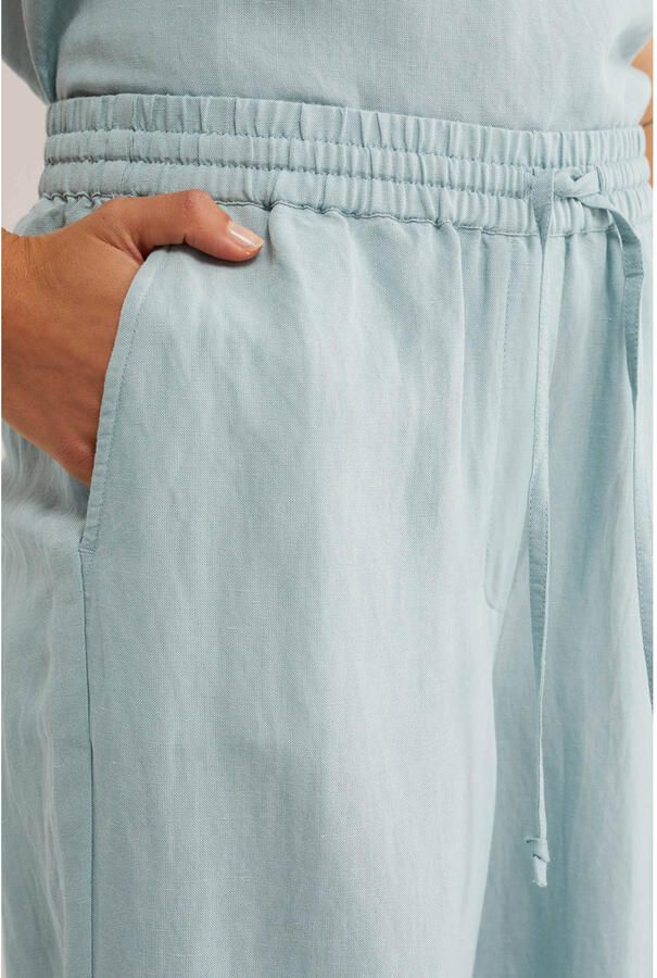 WE Fashion wide leg regular waist broek lichtblauw - Foto 2