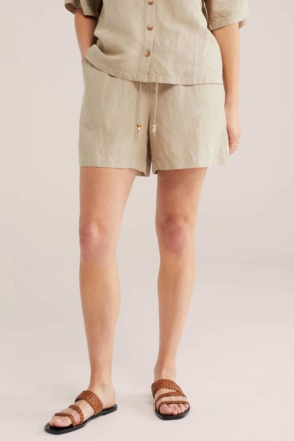WE Fashion wide leg regular waist casual short beige