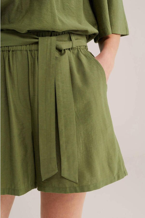 WE Fashion wide leg regular waist casual short groen - Foto 2