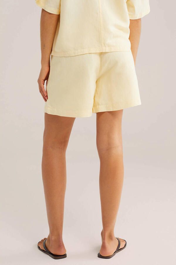 WE Fashion wide leg regular waist casual short lichtgeel - Foto 2