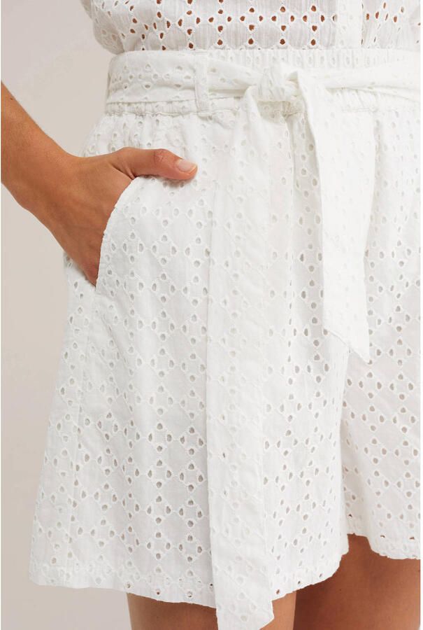 WE Fashion wide leg regular waist casual short wit broderie - Foto 2