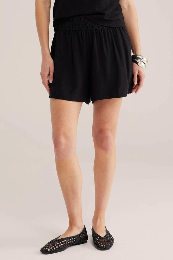 WE Fashion wide leg regular waist casual short zwart