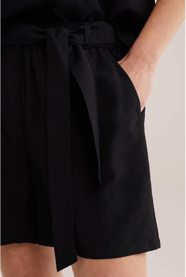 WE Fashion wide leg regular waist casual short zwart - Foto 2