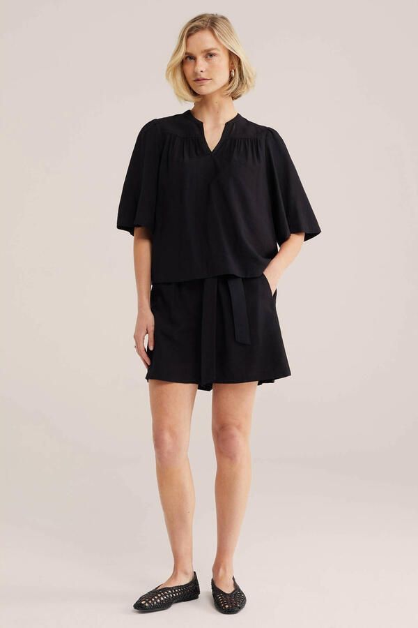 WE Fashion wide leg regular waist casual short zwart - Foto 3