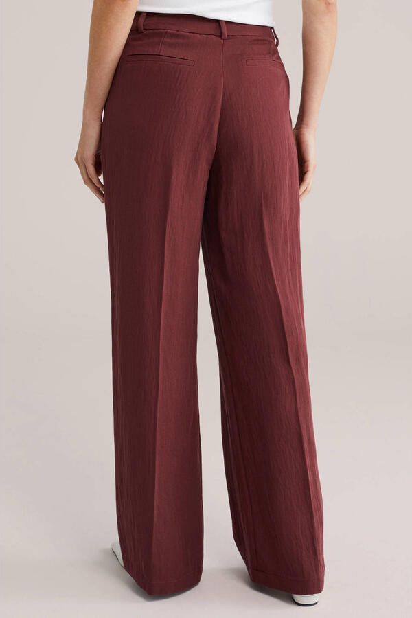 WE Fashion wide leg regular waist pantalon donkerrood - Foto 3