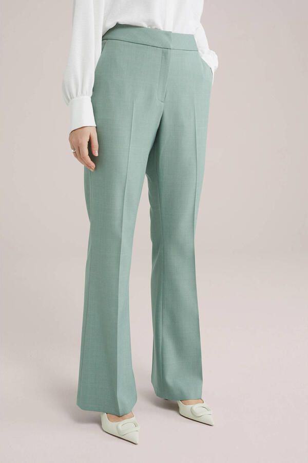 WE Fashion wide leg regular waist pantalon mintgroen